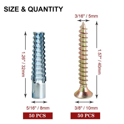 Metal Drywall Anchors Set-50PCS