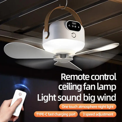 Rechargeable LED Ceiling Fan with Remote