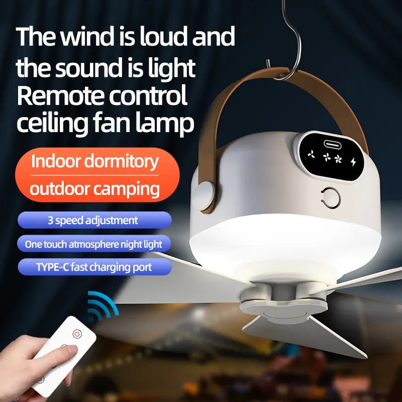 Rechargeable LED Ceiling Fan with Remote