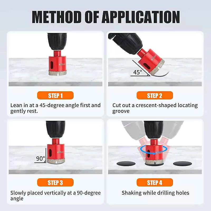 12Pcs Diamond Drill Bit Set 6-35mm Hole Saw for Glass Marble Granite Tile