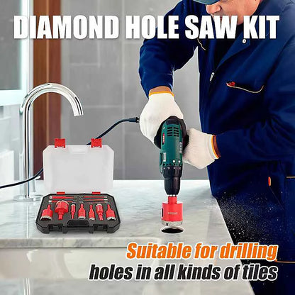 12Pcs Diamond Drill Bit Set 6-35mm Hole Saw for Glass Marble Granite Tile