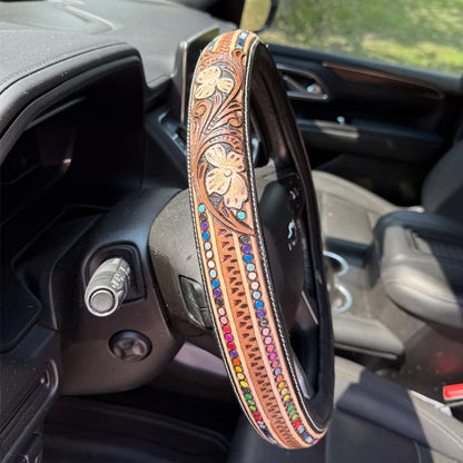 🤠 Give Your Ride That Wild West Energy🛞Western Cowboy Steering Wheel C