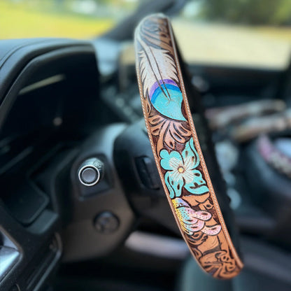 🤠 Give Your Ride That Wild West Energy🛞Western Cowboy Steering Wheel C
