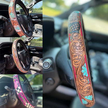 🤠 Give Your Ride That Wild West Energy🛞Western Cowboy Steering Wheel C