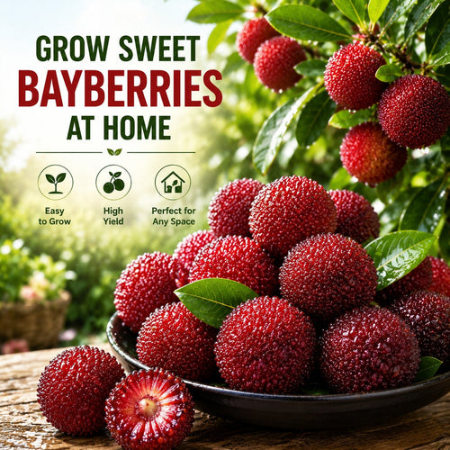 Giant Bayberry: Ping-Pong Ball Size, ⭐Strawberry-Cherry Fusion Flavor-100 Seeds