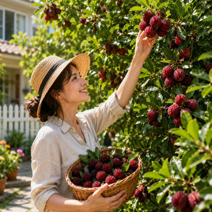 Giant Bayberry: Ping-Pong Ball Size, ⭐Strawberry-Cherry Fusion Flavor-100 Seeds