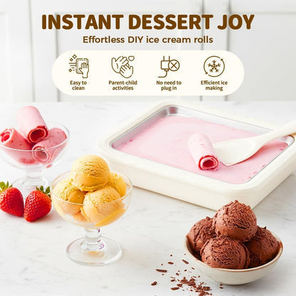 Stainless Steel Household Rolled Ice Cream Maker Kit