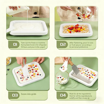 Stainless Steel Household Rolled Ice Cream Maker Kit