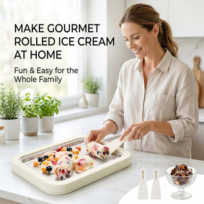 Stainless Steel Household Rolled Ice Cream Maker Kit