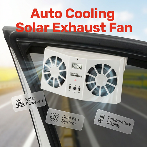 Solar Powered Car Ventilator Fan – Cool Air Circulation ☀️🚗🌬️❄️