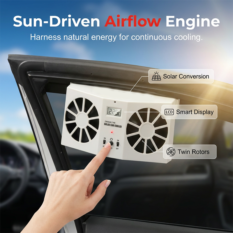 Solar Powered Car Ventilator Fan – Cool Air Circulation ☀️🚗🌬️❄️