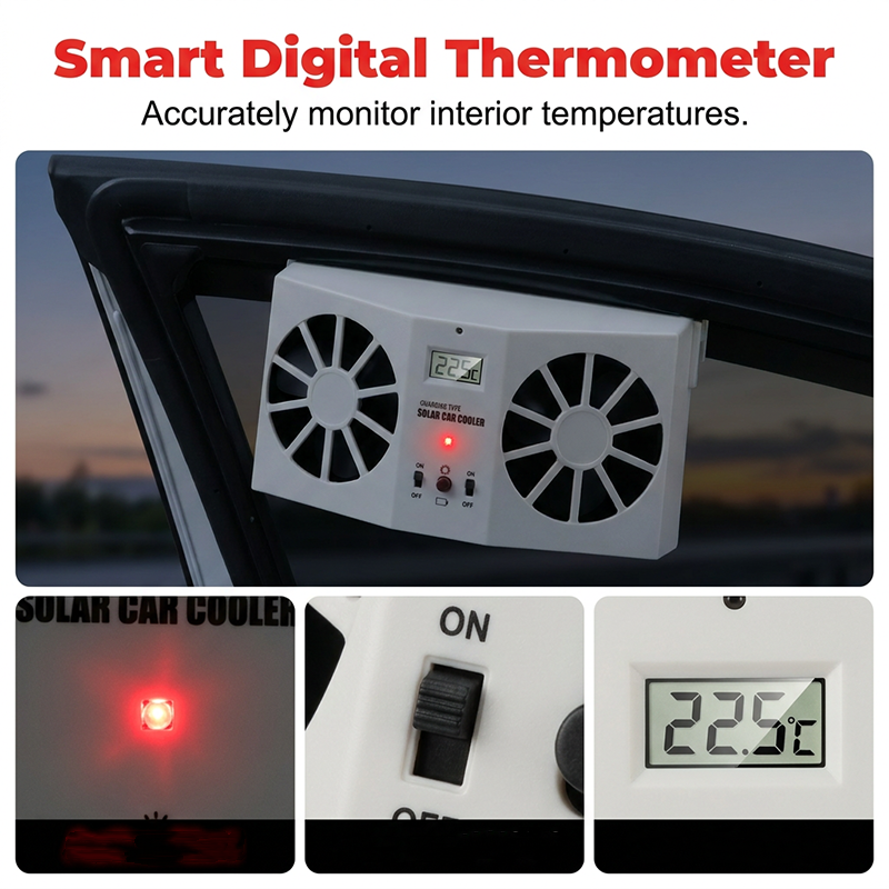 Solar Powered Car Ventilator Fan – Cool Air Circulation ☀️🚗🌬️❄️