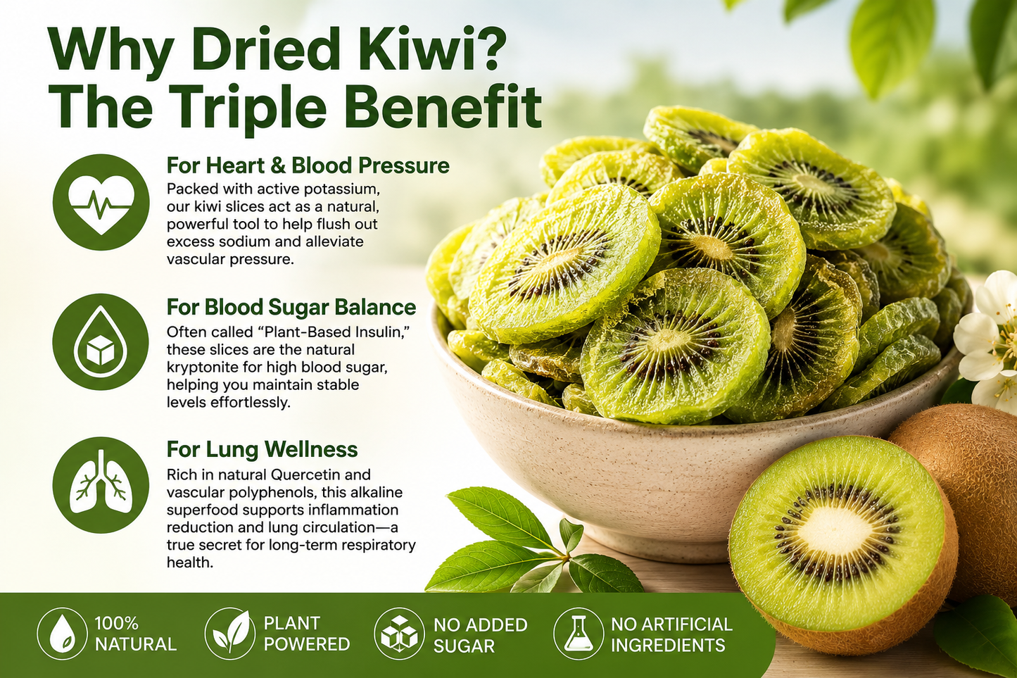 100% Natural No Additives 500g Dried Kiwi Fruit