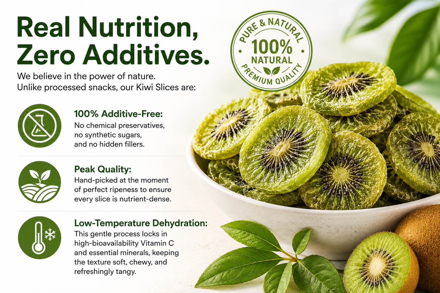 100% Natural No Additives 500g Dried Kiwi Fruit