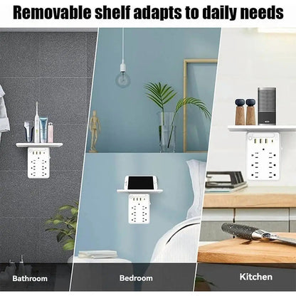 9-in-1 Bathroom Wall Extender with Light & Tray