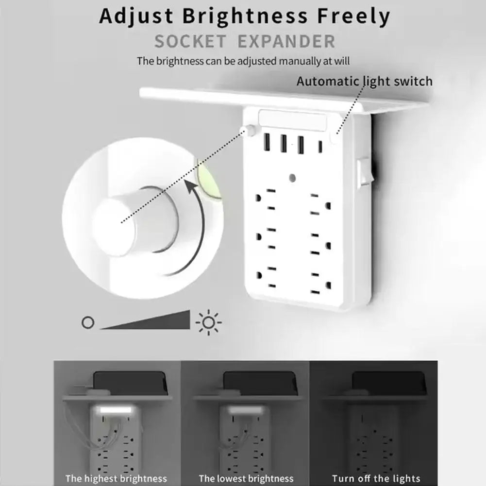 9-in-1 Bathroom Wall Extender with Light & Tray