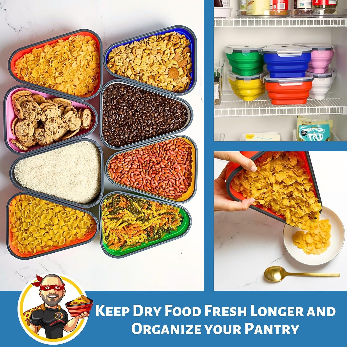 Collapsible Pizza Storage Container Set