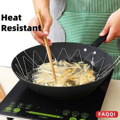 Foldable Stainless Steel Frying and Straining Basket