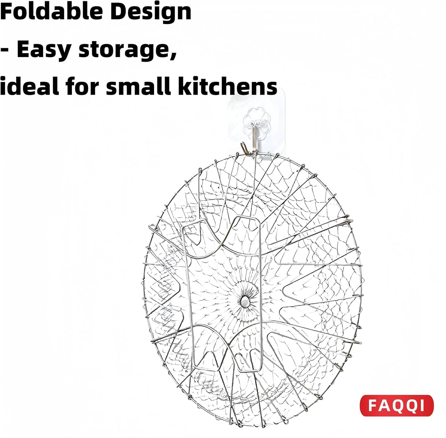 Foldable Stainless Steel Frying and Straining Basket