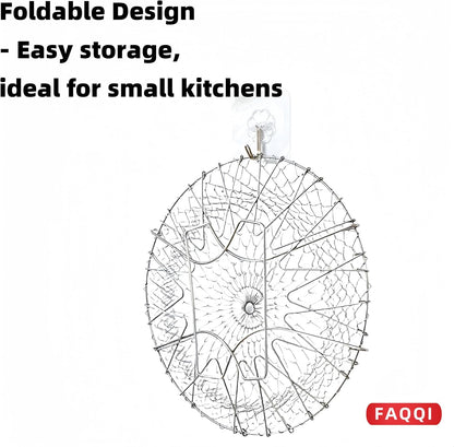 Foldable Stainless Steel Frying and Straining Basket