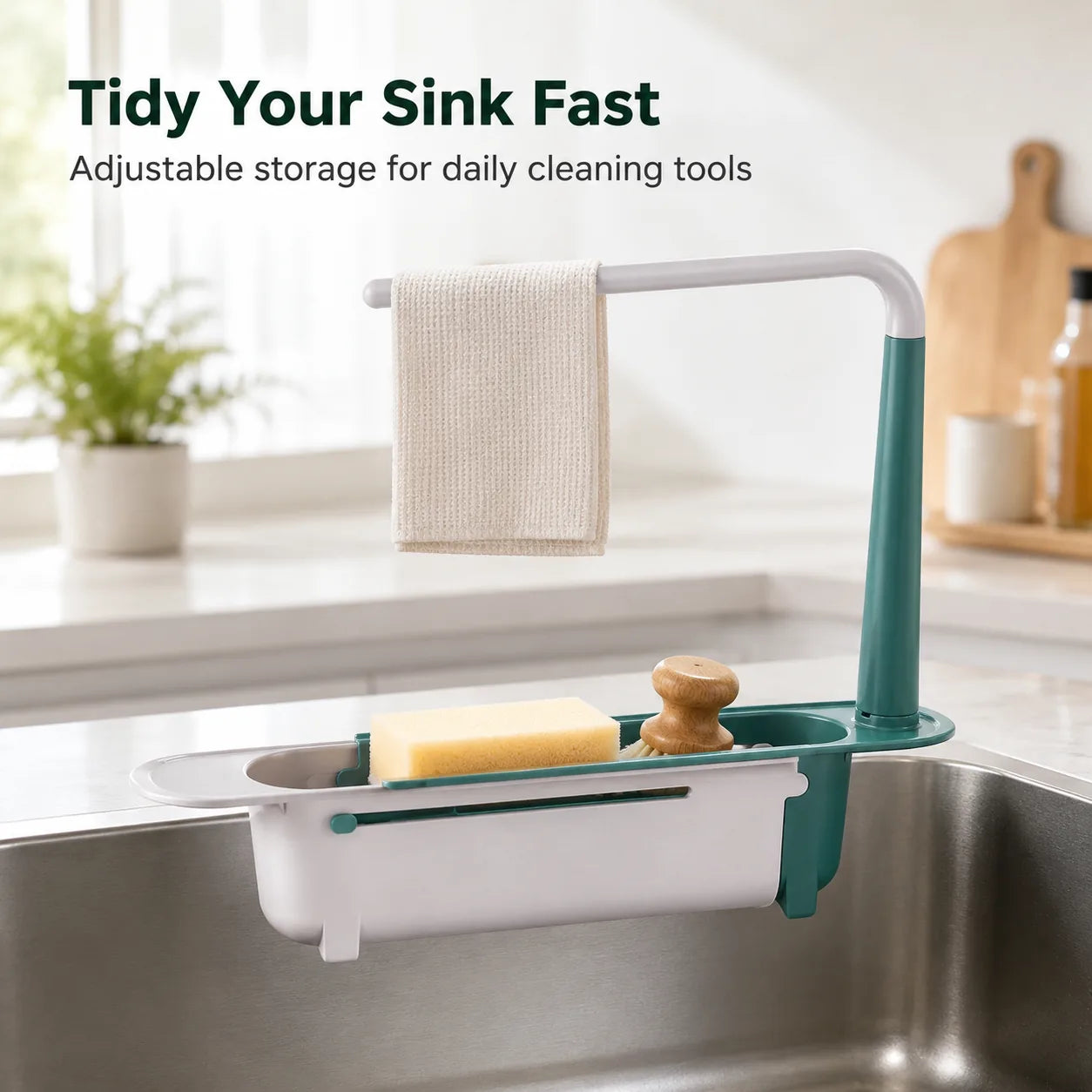 Adjustable Telescopic Sink Organizer Drain Rack