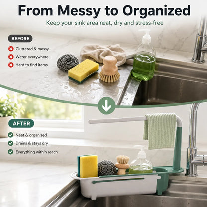 Adjustable Telescopic Sink Organizer Drain Rack