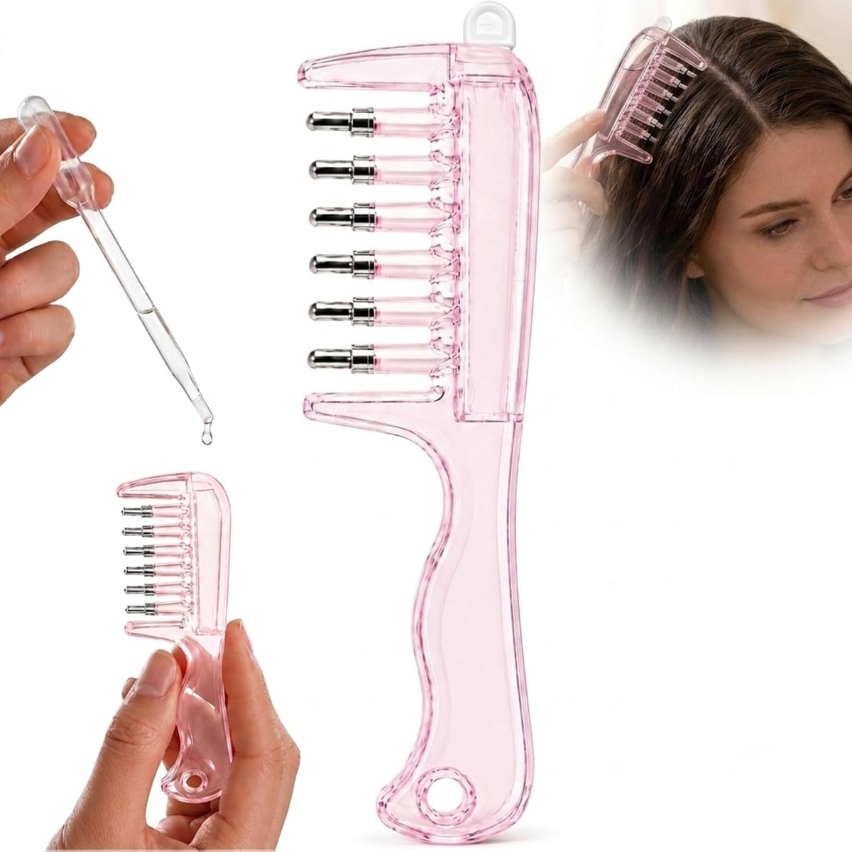 Crystal Roller Scalp Oil Applicator Comb