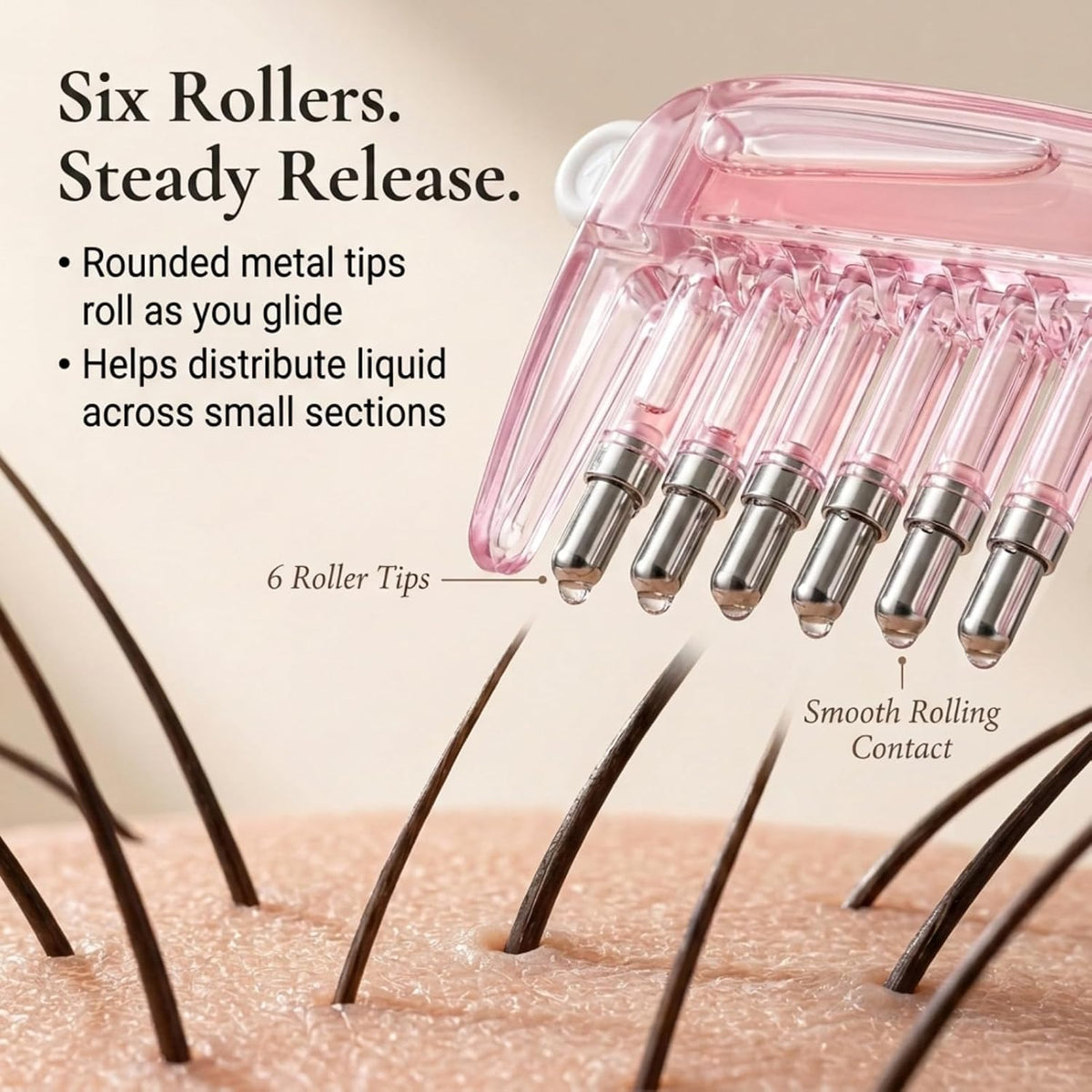 Crystal Roller Scalp Oil Applicator Comb