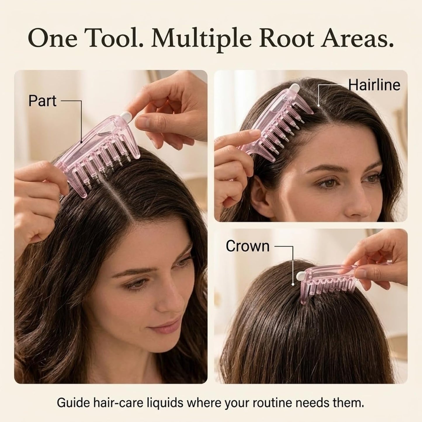 Crystal Roller Scalp Oil Applicator Comb