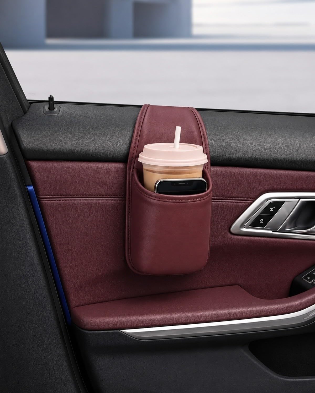 Universal Car Door Leather Cup Holder Organizer
