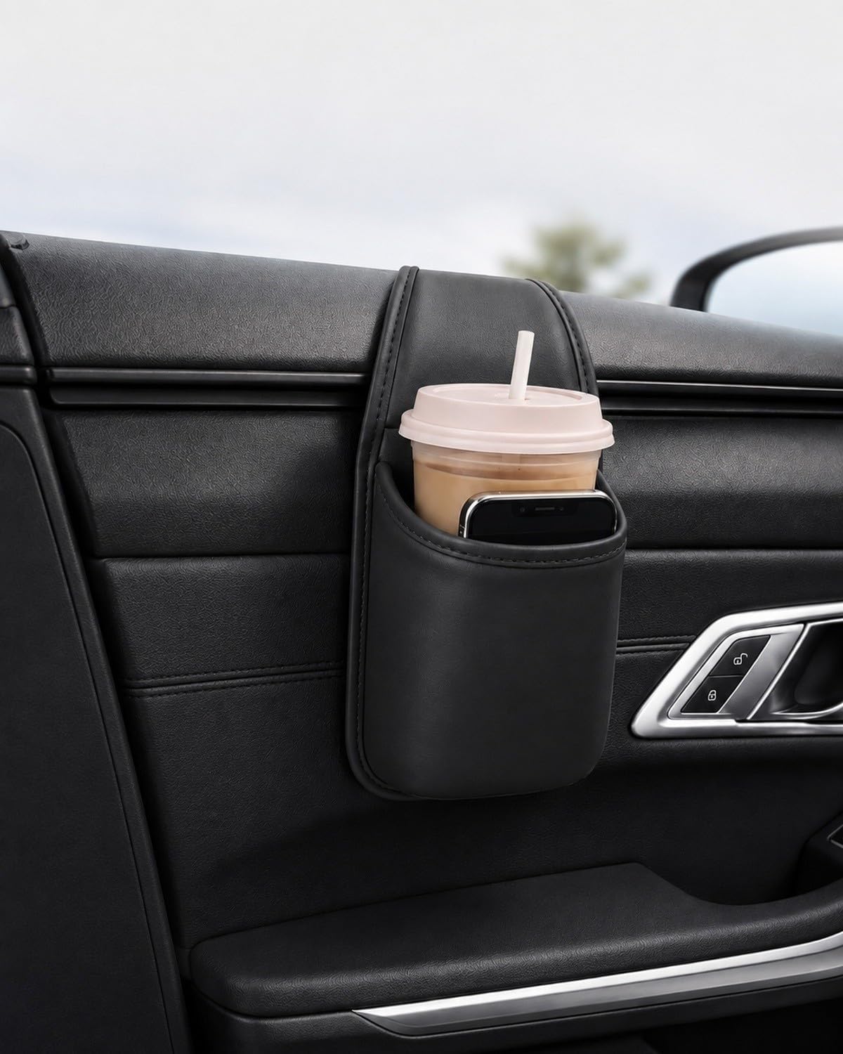 Universal Car Door Leather Cup Holder Organizer