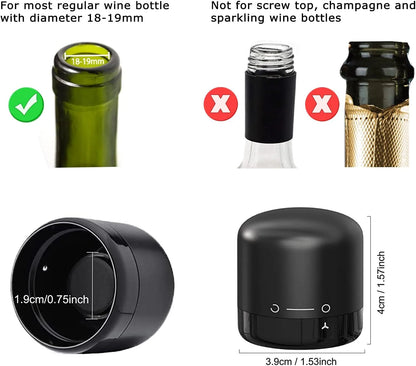Vacuum Wine & Champagne Bottle Stopper – 2-Piece Set