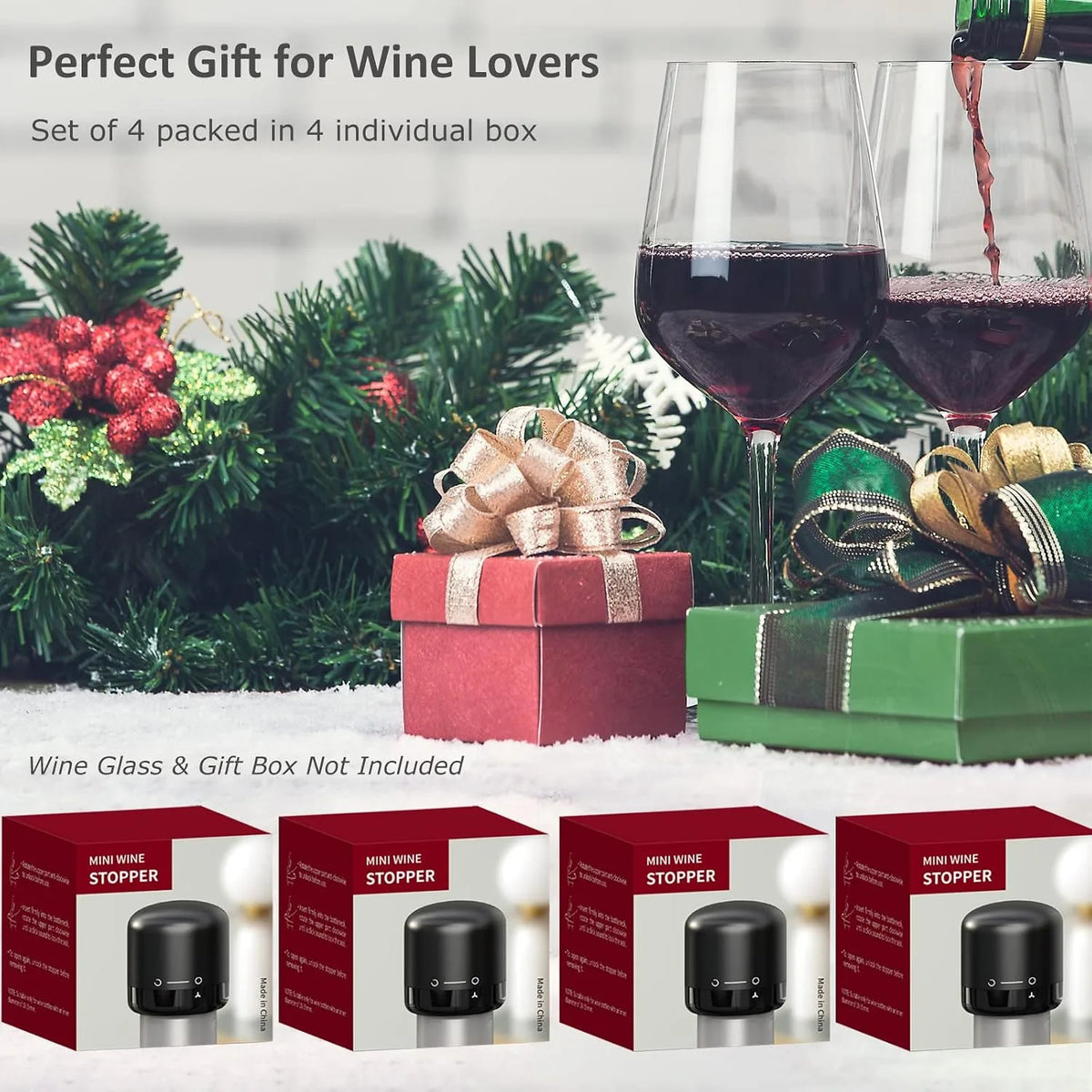 Vacuum Wine & Champagne Bottle Stopper – 2-Piece Set
