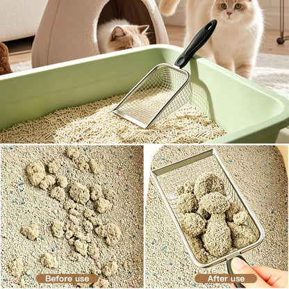 Stainless Steel Fine-Mesh Cat Litter Scoop