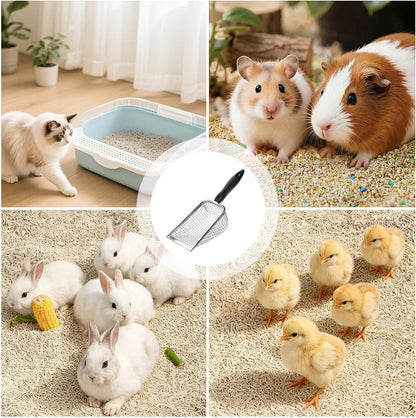 Stainless Steel Fine-Mesh Cat Litter Scoop