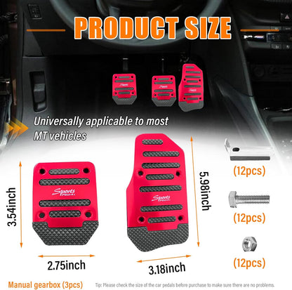 Aluminum Car Pedal Covers – 3 Piece Set