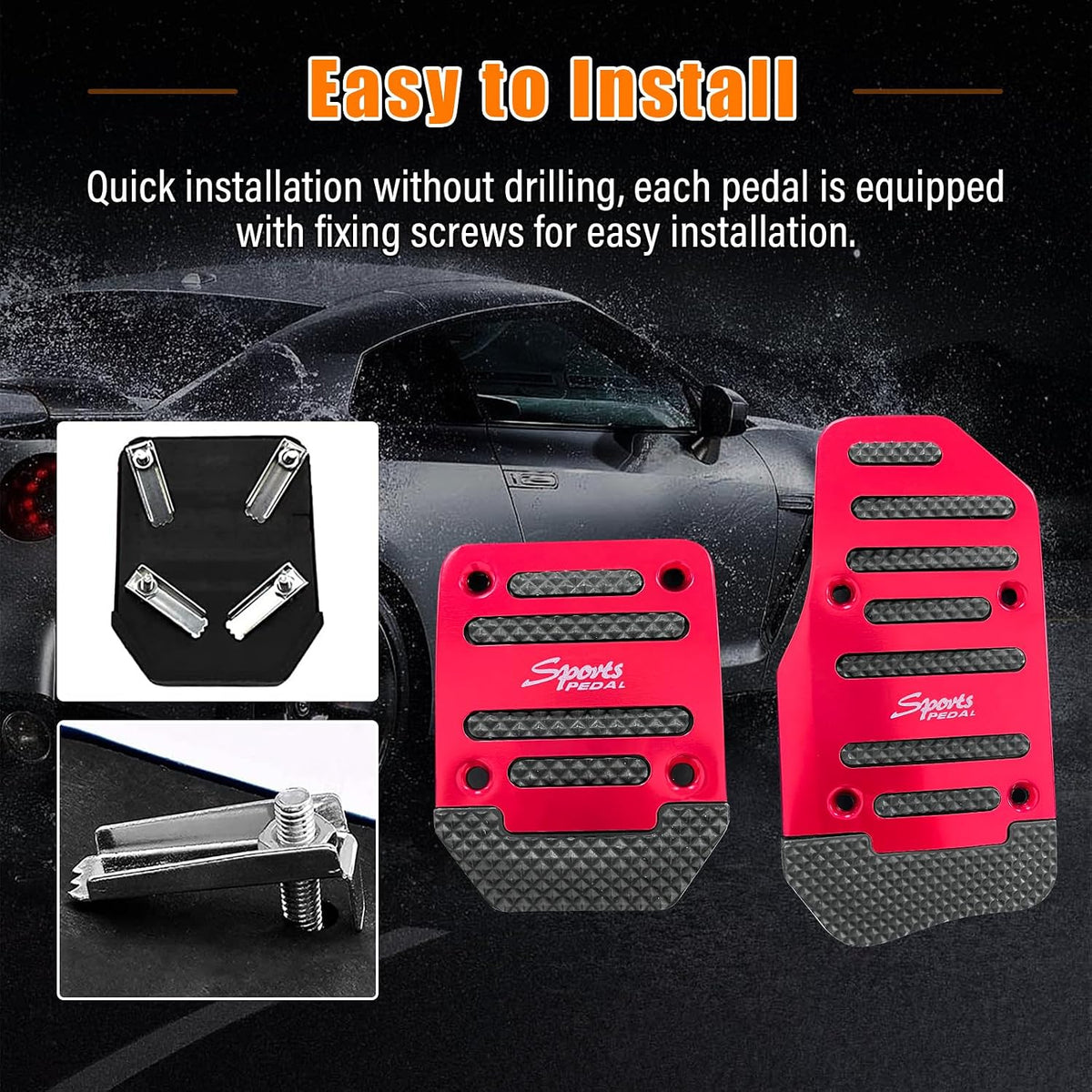 Aluminum Car Pedal Covers – 3 Piece Set