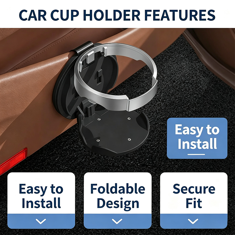 Foldable Car Door Cup Holder