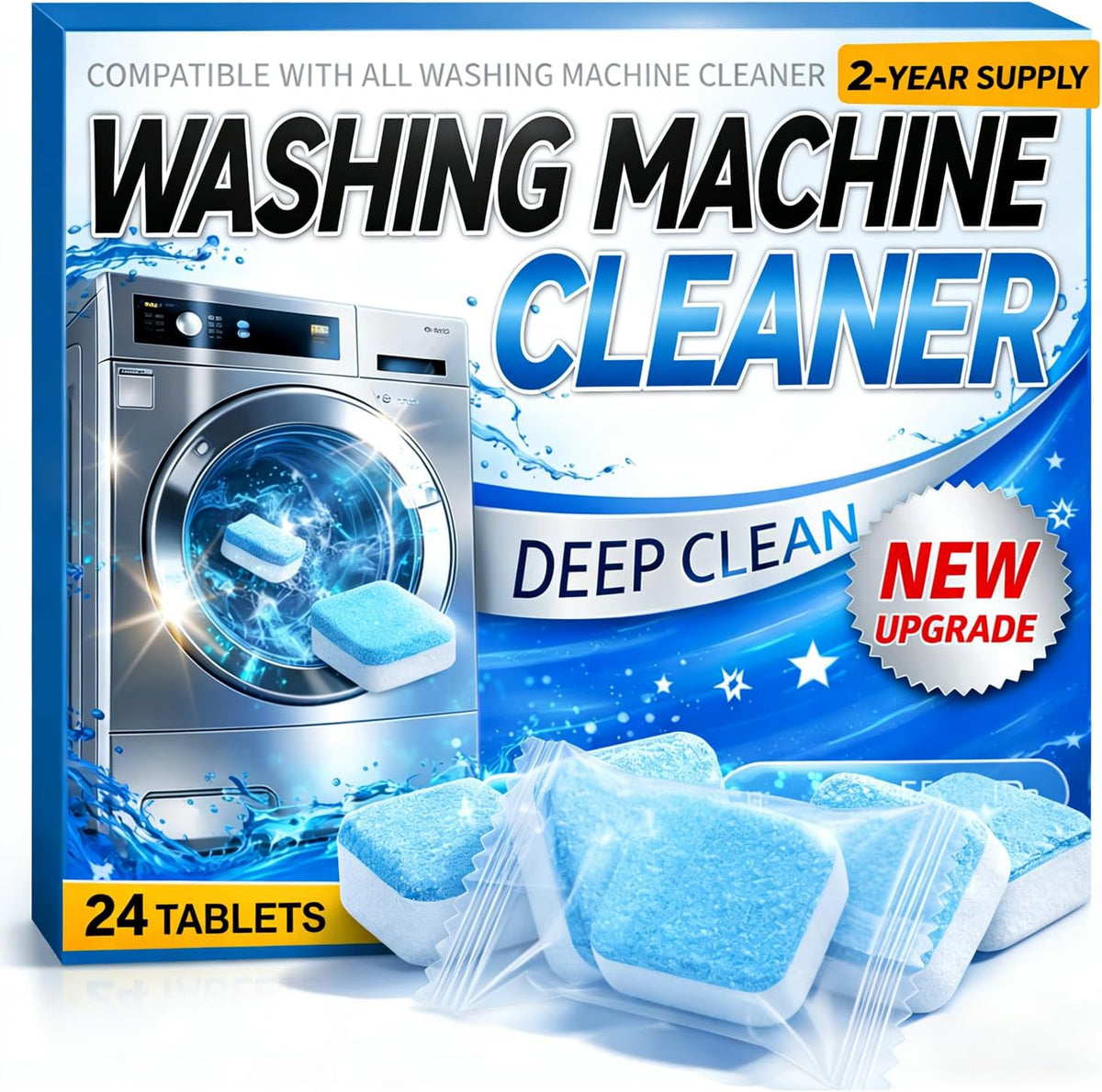 Washing Machine Cleaner Tablets – 24 Pack