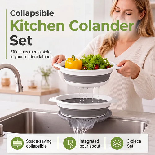 Foldable Drain Basket Set with Base