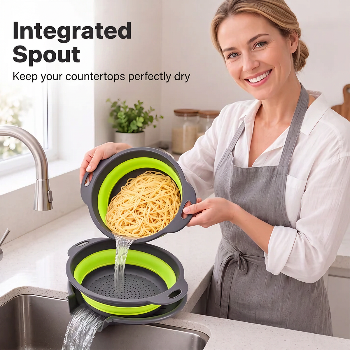 Foldable Drain Basket Set with Base