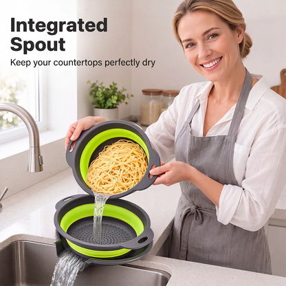 Foldable Drain Basket Set with Base
