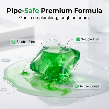 Green Drain Odor Care Pods – 50 Count