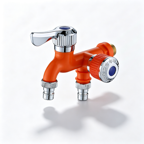 Dual-Outlet Faucet Adapter for Garden and Utility Hoses