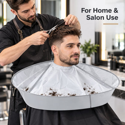 Foldable Haircut Cape with Hair-Catching Collar
