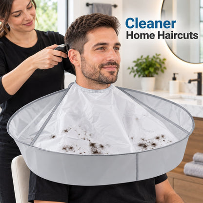 Foldable Haircut Cape with Hair-Catching Collar