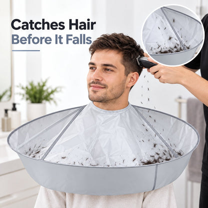 Foldable Haircut Cape with Hair-Catching Collar