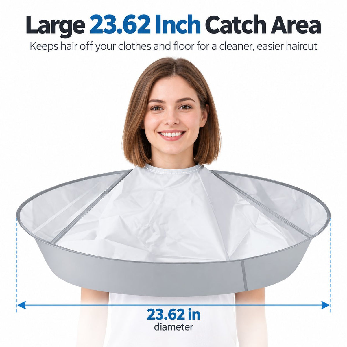 Foldable Haircut Cape with Hair-Catching Collar
