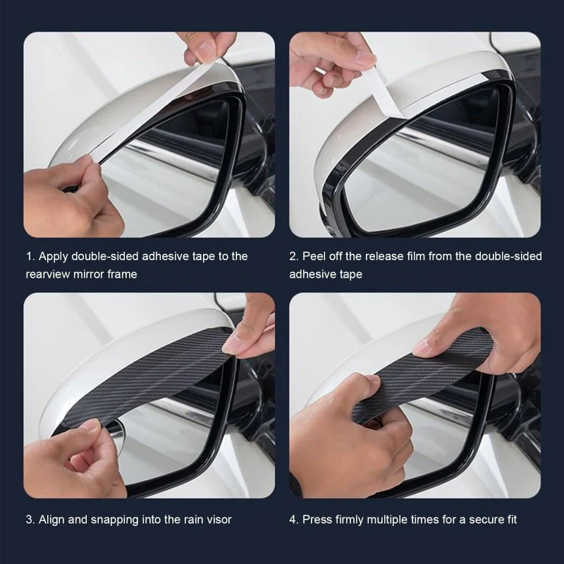2-in-1 Car Rain Eyebrow Blind-Spot Mirrors – Set of 2