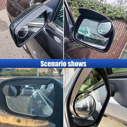 2-in-1 Car Rain Eyebrow Blind-Spot Mirrors – Set of 2